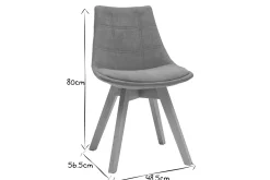 Miliboo Skandinavische Stühle aus senfgelbem Stoff und Holz (2er-Set) MATILDE* Design-stühle
