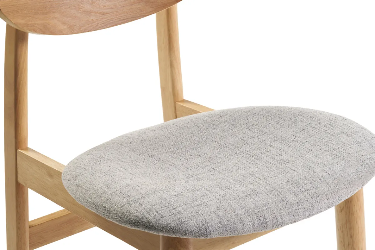 Miliboo Skandinavische Stühle aus hellem Holz und hellgrauem Stoff (2er-Set) ELION* Design-stühle|Holzstühle
