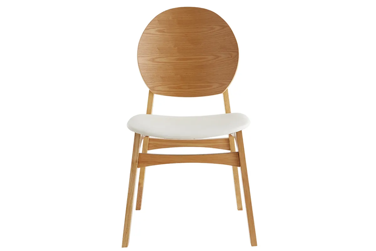 Miliboo Skandinavische Stühle hellem Holz und weißes Polyurethan (2er Set) ELTON* Design-stühle|Holzstühle