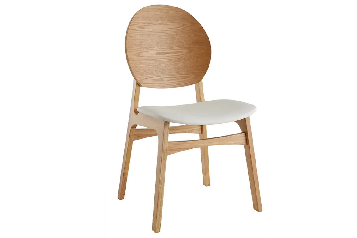 Miliboo Skandinavische Stühle hellem Holz und weißes Polyurethan (2er Set) ELTON* Design-stühle|Holzstühle