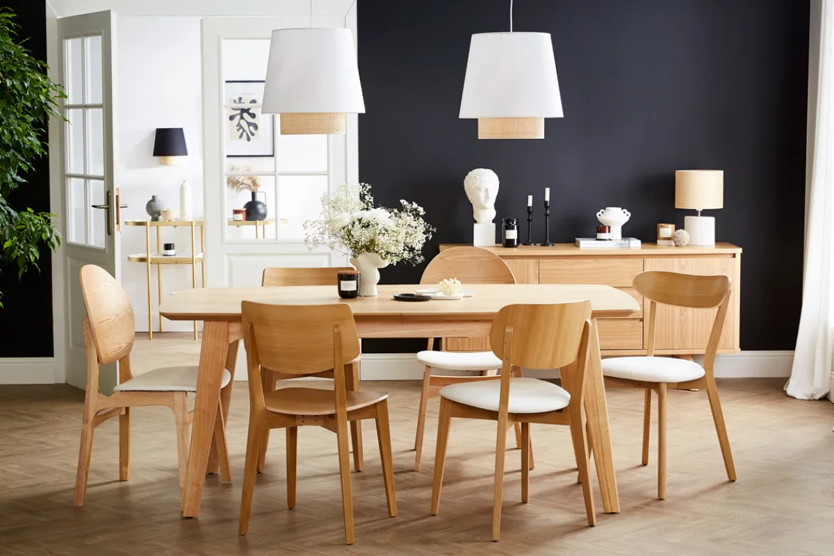 Miliboo Skandinavische Stühle hellem Holz und weißes Polyurethan (2er Set) ELTON* Design-stühle|Holzstühle