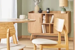 Miliboo Skandinavische Stühle in Weiß mit hellem Holz (2er Set) ELION* Design-stühle