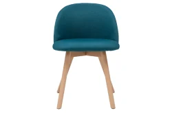 Miliboo Skandinavische Stühle mit entenblauem Stoff und massivem Buchenholz (2er-Set) CELESTE* Design-stühle