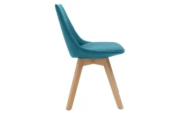 Miliboo Skandinavische Stühle mit Stoff in Blaugrün (2er-Set) MATILDE* Design-stühle