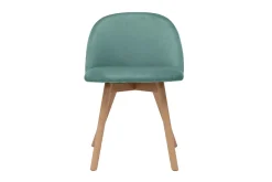 Miliboo Skandinavische Stühle mit grünem Samtstoff und massivem Buchenholz (2er-Set) CELESTE* Design-stühle
