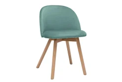Miliboo Skandinavische Stühle mit grünem Samtstoff und massivem Buchenholz (2er-Set) CELESTE* Design-stühle