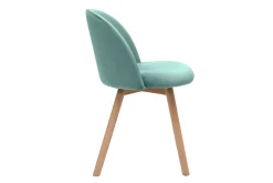 Miliboo Skandinavische Stühle mit grünem Samtstoff und massivem Buchenholz (2er-Set) CELESTE* Design-stühle
