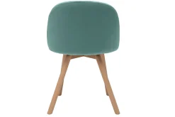 Miliboo Skandinavische Stühle mit grünem Samtstoff und massivem Buchenholz (2er-Set) CELESTE* Design-stühle