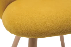 Miliboo Skandinavische Stühle mit senfgelben Stoff mit Samteffekt und massivem Buchenholz (2er-Set) CELESTE* Design-stühle