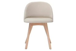 Miliboo Skandinavische Stühle mit naturfarbenem Stoff und massivem Buchenholz (2er-Set) CELESTE* Design-stühle