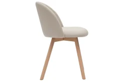 Miliboo Skandinavische Stühle mit naturfarbenem Stoff und massivem Buchenholz (2er-Set) CELESTE* Design-stühle