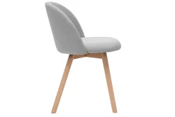 Miliboo Skandinavische Stühle mit hellgrauem Stoff und massivem Buchenholz (2er-Set) CELESTE* Design-stühle