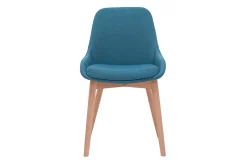 Miliboo Skandinavische Stühle mit entenblauem Stoff und massivem Buchenholz (2er-Set) HOLO* Design-stühle