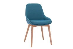 Miliboo Skandinavische Stühle mit entenblauem Stoff und massivem Buchenholz (2er-Set) HOLO* Design-stühle