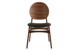 Miliboo Skandinavische Stühle Nussbaum und schwarzes Polyurethan (2er Set) ELTON* Design-stühle|Holzstühle