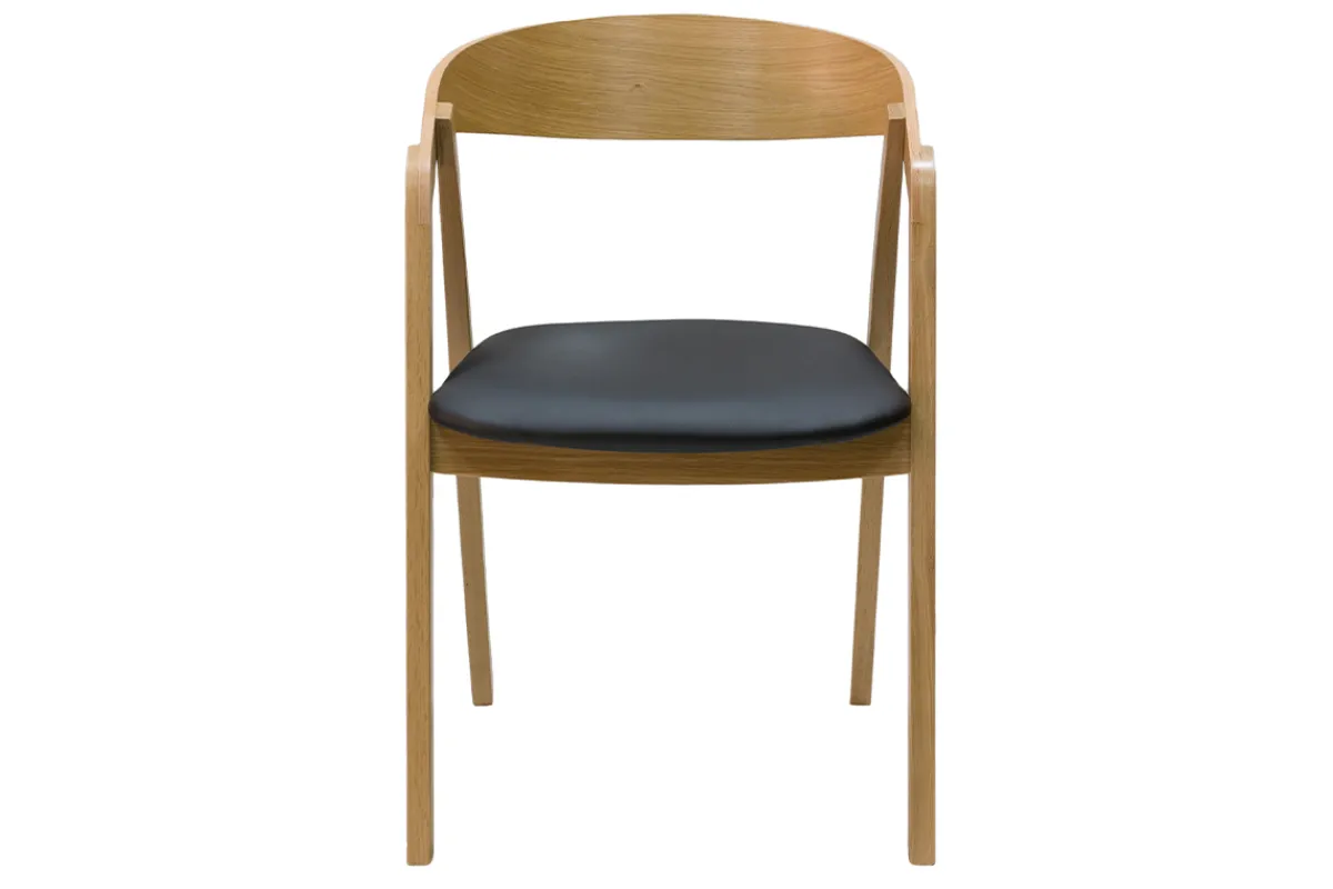 Miliboo Skandinavische Stühle stapelbar aus hellem Eichenholz und schwarzem Stoff (2er-Set) LOVA* Design-stühle|Holzstühle