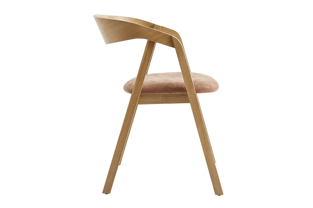 Miliboo Skandinavische Stühle stapelbar aus hellem Eichenholz und Stoff mit Bouclé-Wolleffekt in Ecru (2er-Set) LOVA* Design-stühle|Holzstühle