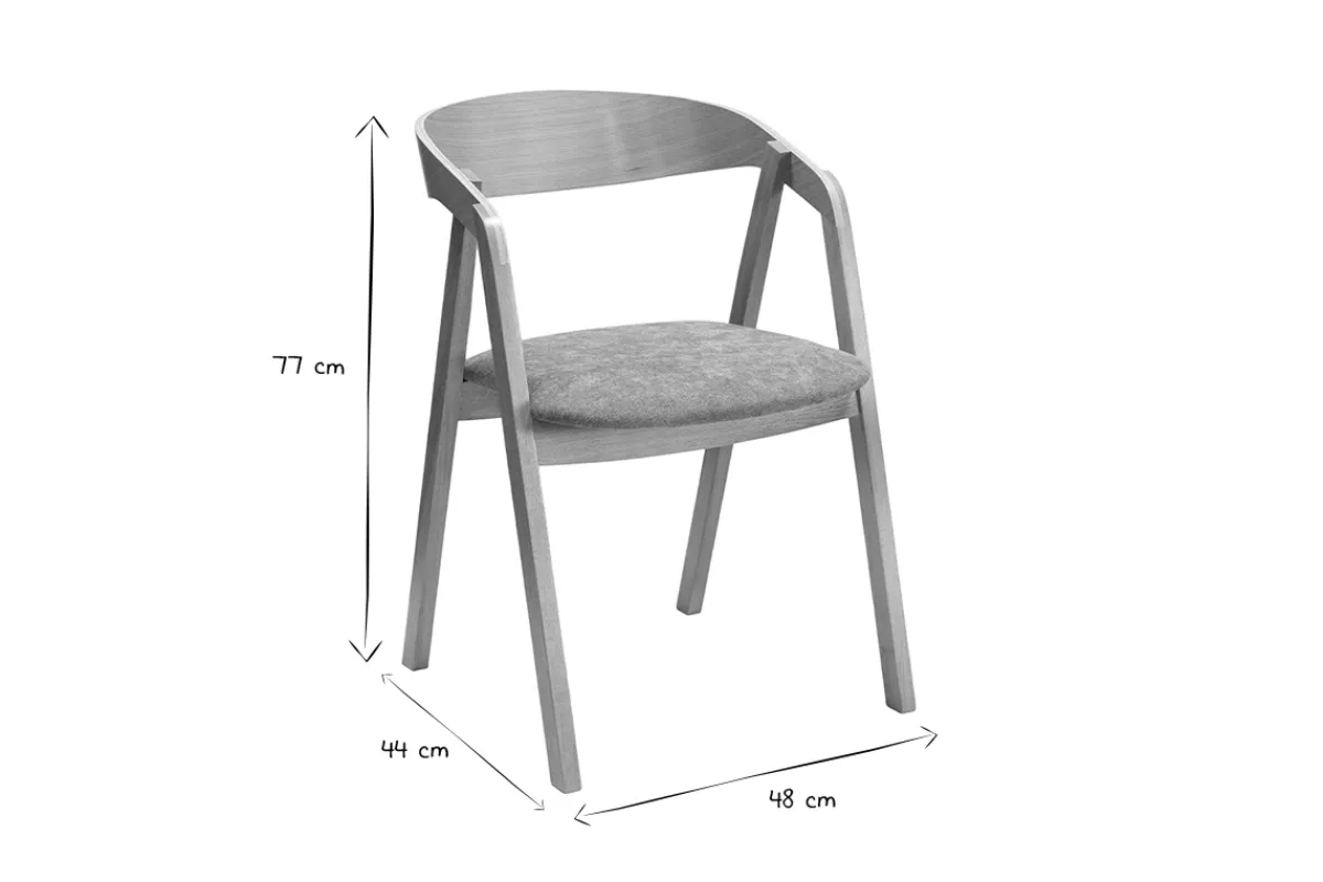 Miliboo Skandinavische Stühle stapelbar aus hellem Eichenholz und Stoff mit Bouclé-Wolleffekt in Ecru (2er-Set) LOVA* Design-stühle|Holzstühle