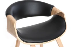 Miliboo Skandinavischer Armstuhl, schwarz und helles Holz ARAMIS* Design-sessel|Design-stühle