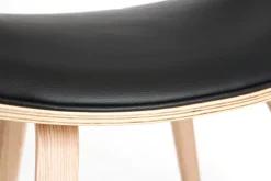 Miliboo Skandinavischer Armstuhl, schwarz und helles Holz ARAMIS* Design-sessel|Design-stühle