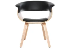 Miliboo Skandinavischer Armstuhl, schwarz und helles Holz OKTAV* Design-sessel|Design-stühle