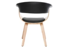 Miliboo Skandinavischer Armstuhl, schwarz und helles Holz OKTAV* Design-sessel|Design-stühle