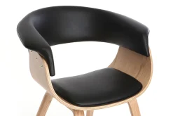 Miliboo Skandinavischer Armstuhl, schwarz und helles Holz OKTAV* Design-sessel|Design-stühle