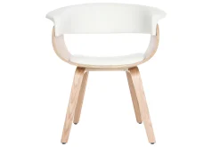 Miliboo Skandinavischer Armstuhl, weiß und helles Holz OKTAV* Design-sessel|Design-stühle