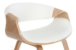 Miliboo Skandinavischer Armstuhl, weiß und helles Holz ARAMIS* Design-sessel|Design-stühle