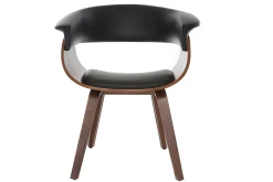 Miliboo Skandinavischer Armstuhl, schwarz und dunkles Holz OKTAV* Design-sessel|Design-stühle
