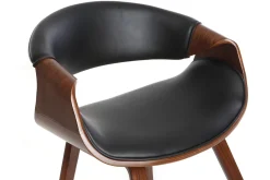 Miliboo Skandinavischer Armstuhl, schwarz und dunkles Holz ARAMIS* Design-sessel|Design-stühle