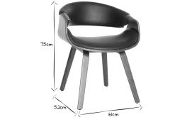 Miliboo Skandinavischer Armstuhl, schwarz und dunkles Holz ARAMIS* Design-sessel|Design-stühle