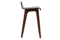 Miliboo Skandinavischer Barhocker in Schwarz und Walnuss H65 cm (2er-Set) BALTIK* Barhocker