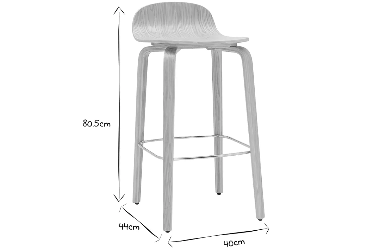 Miliboo Skandinavischer Barhocker aus Eichenholz H68 cm (2er-Set) OBRA* Barhocker
