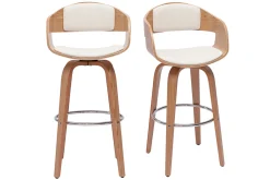 Miliboo Skandinavischer Barhocker 360° drehbar helles Holz H67 cm GAO* Barhocker