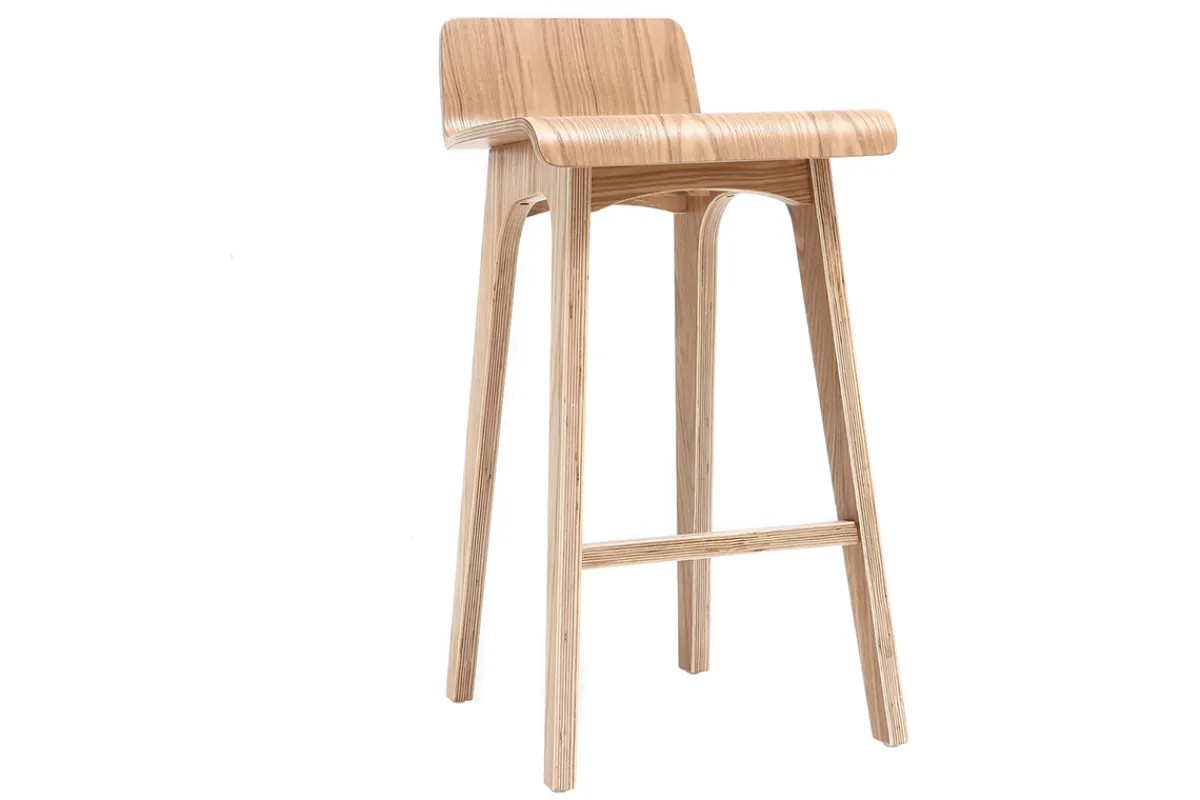 Miliboo Skandinavischer Barhocker aus hellem Holz H65 cm (2er-Set) BALTIK* Barhocker