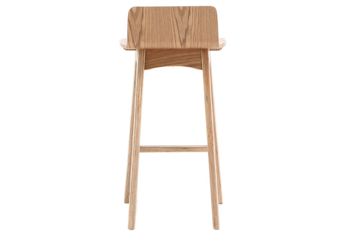 Miliboo Skandinavischer Barhocker aus hellem Holz H65 cm (2er-Set) BALTIK* Barhocker
