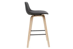 Miliboo Skandinavischer Barhocker dunkelgrauer Stoff 65 cm (2er-Set) NONIE* Barhocker