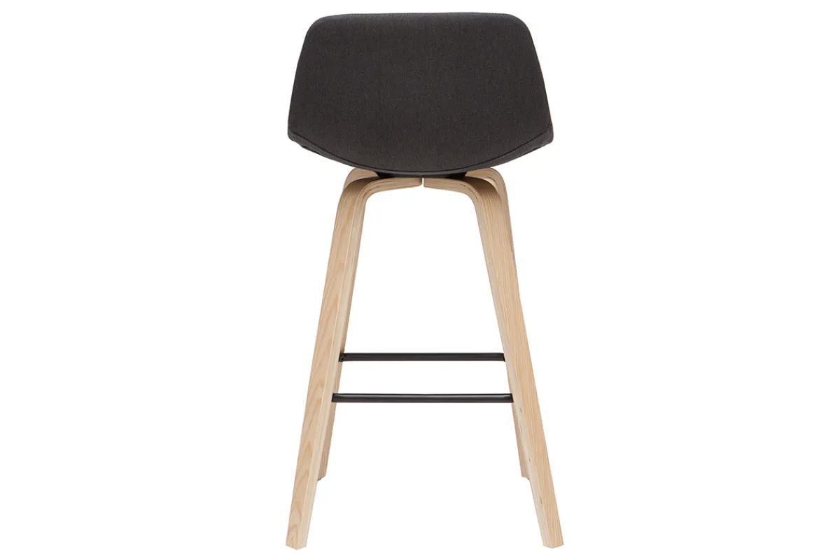 Miliboo Skandinavischer Barhocker dunkelgrauer Stoff 65 cm (2er-Set) NONIE* Barhocker