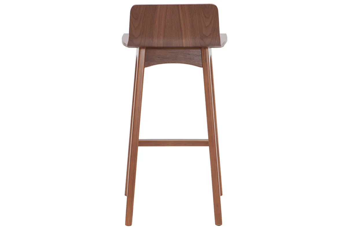 Miliboo Skandinavischer Barhocker Walnuss H65 cm (2er-Set) BALTIK* Barhocker