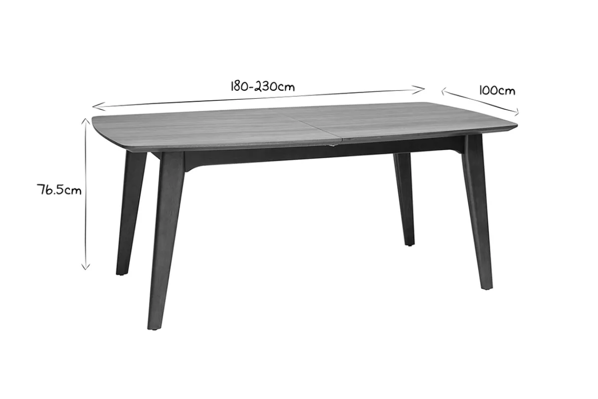 Miliboo Skandinavischer Esstisch ausziehbar Eichenfurnier B 180-230 cm FIFTIES* Ausziehtische
