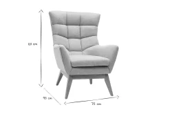 Miliboo Skandinavischer hellgrauer Sessel aus Holz BRODY* Design-sessel|Sessel