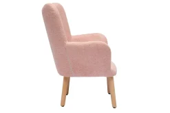 Miliboo Skandinavischer Kinderstuhl aus rosa Stoff mit Texturoberfläche und hellem Holz BABY BRISTOL*Kinder Kindersessel