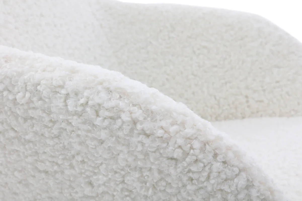 Miliboo Skandinavischer Schaukelstuhl Stoff Schaffell Weiß JHENE* Design-sessel|Schaukelstühle