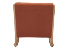 Miliboo Skandinavischer Schaukelstuhl aus rostbraunem Stoff mit Samteffekt und hellem Massivholz DERRY* Sessel