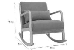 Miliboo Skandinavischer Schaukelstuhl aus rostbraunem Stoff mit Samteffekt und hellem Massivholz DERRY* Sessel