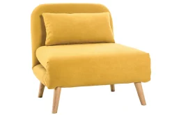 Miliboo Skandinavischer Schlafsessel mit senfgelbem Stoffbezug AMIKO* Design-sessel|Schlafsessel