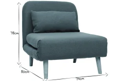 Miliboo Skandinavischer Schlafsessel aus blaugrünem Stoff AMIKO* Design-sessel|Schlafsessel