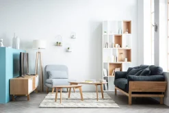 Miliboo Skandinavischer Schlafsessel aus dunkelblauem Stoff AMIKO* Design-sessel|Schlafsessel