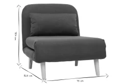 Miliboo Skandinavischer Schlafsessel aus dunkelblauem Stoff AMIKO* Design-sessel|Schlafsessel
